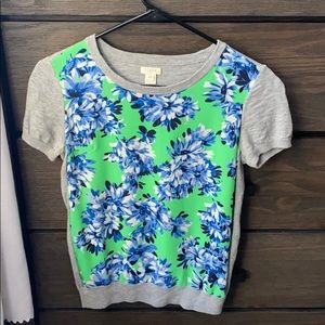 J.Crew Floral Patterned Short Sleeved Top